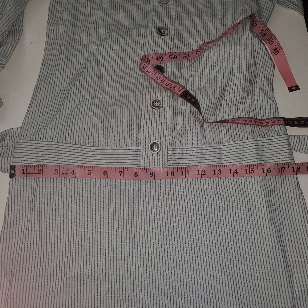 Vintage A.P.C. Striped Button Down Belted Dress 36 - Picture 6 of 6